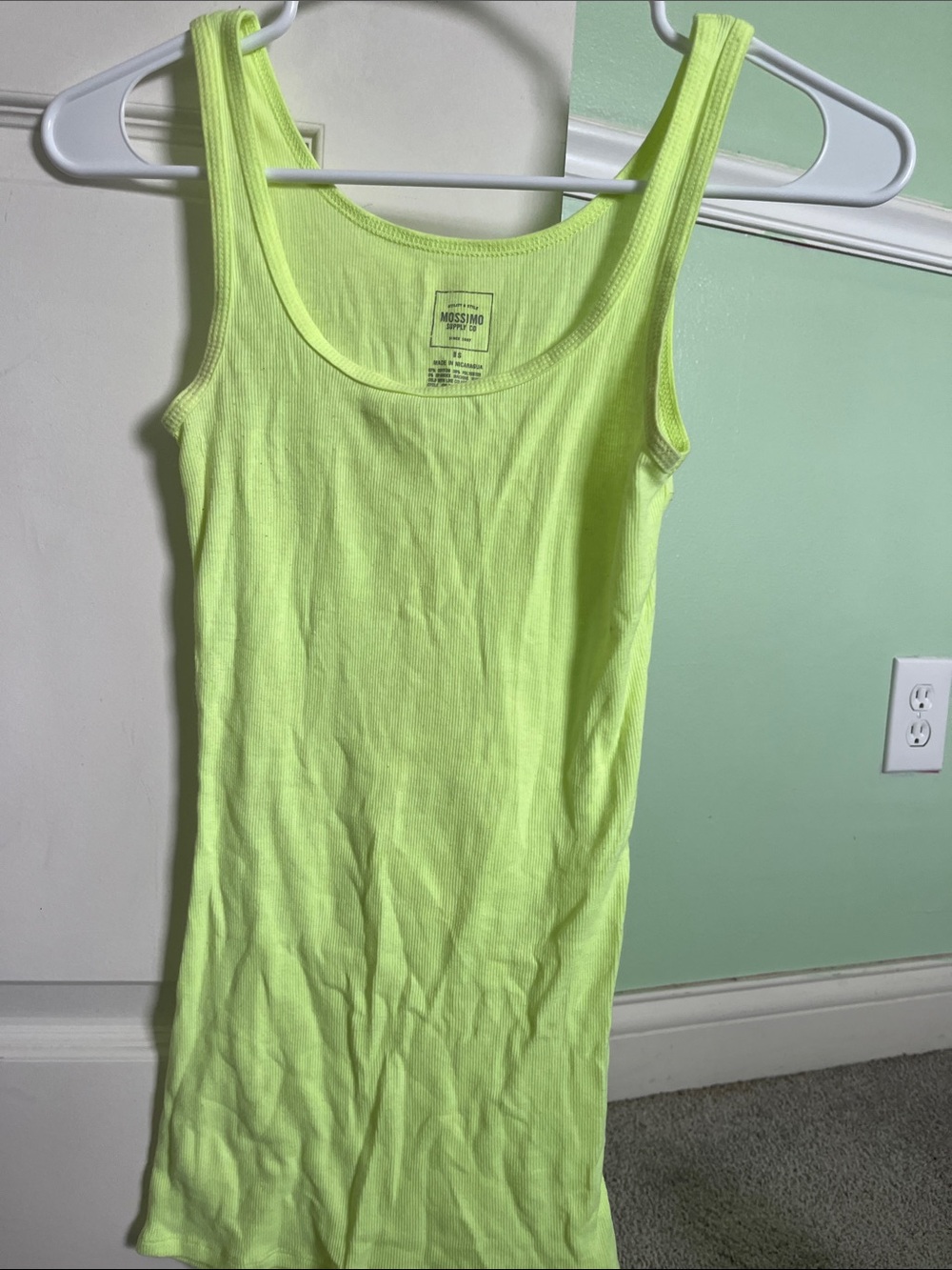 Mossimo Supply Co. Neon Lime Scoop Neck Tank